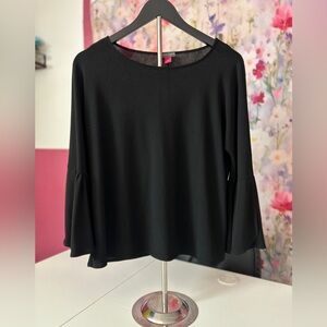 Vince Camuto Black Bell Sleeve Blouse SIZE SMALL